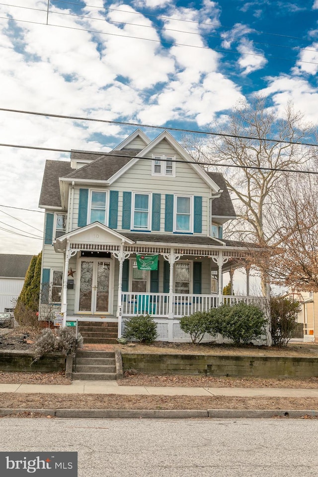 view of front of property with a porch