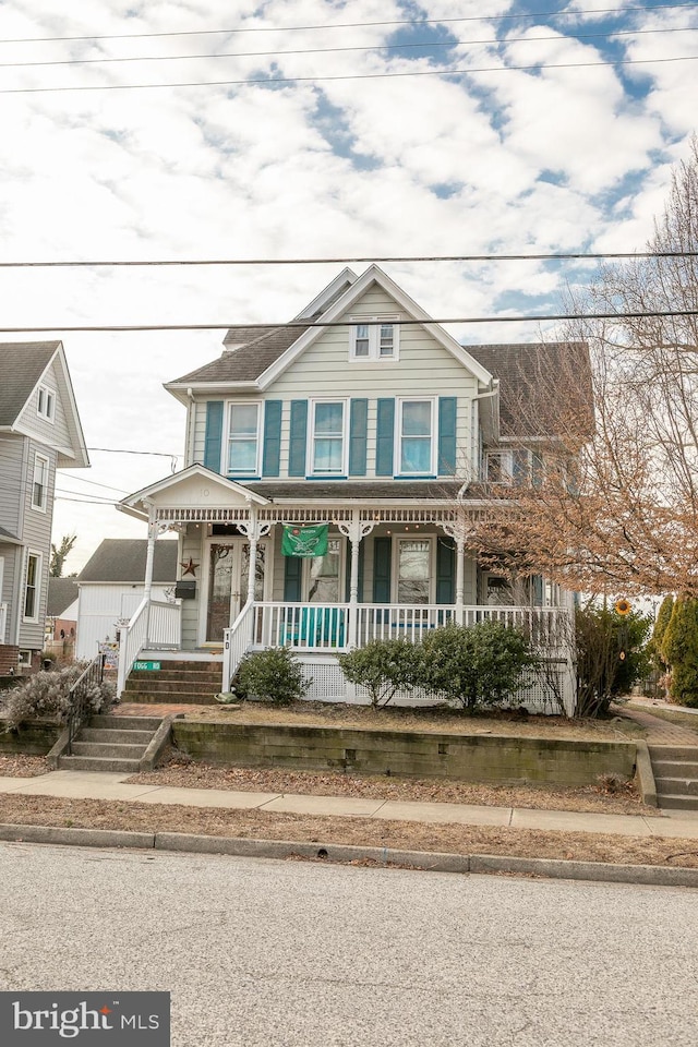 view of front of property with covered porch