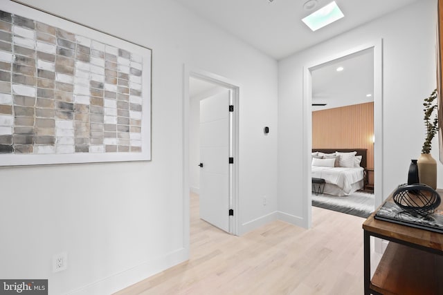 4810 3rd St N, Arlington, VA 22203 - corridor with light wood-style flooring and a skylight