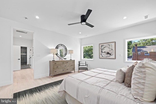 4810 3rd St N, Arlington, VA 22203 - bedroom with recessed lighting, wood finished floors, and ceiling fan