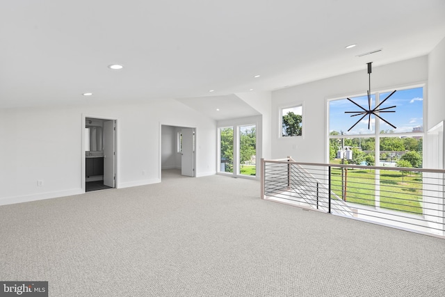 4810 3rd St N, Arlington, VA 22203 - carpeted empty room featuring recessed lighting and lofted ceiling