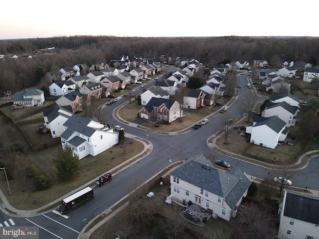 bird's eye view featuring a residential view