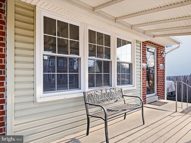 deck with a porch