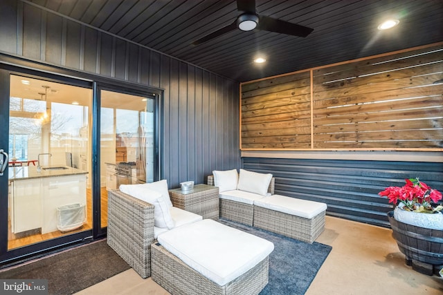 5664 Gainor Rd, Philadelphia, PA 19131 - view of patio featuring ceiling fan and a sink