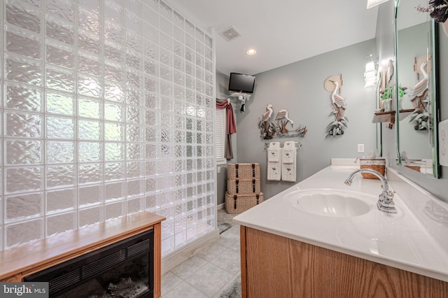 17024 Turtle Hl, Milford, DE 19963 - full bathroom featuring recessed lighting, vanity, tile patterned floors, and visible vents