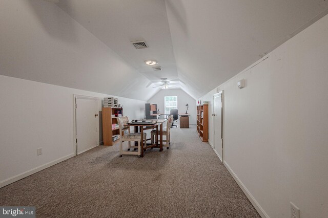 17024 Turtle Hl, Milford, DE 19963 - bonus room featuring visible vents, carpet flooring, baseboards, and vaulted ceiling