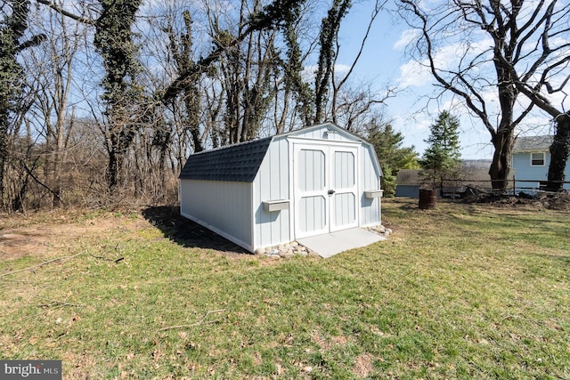 view of shed