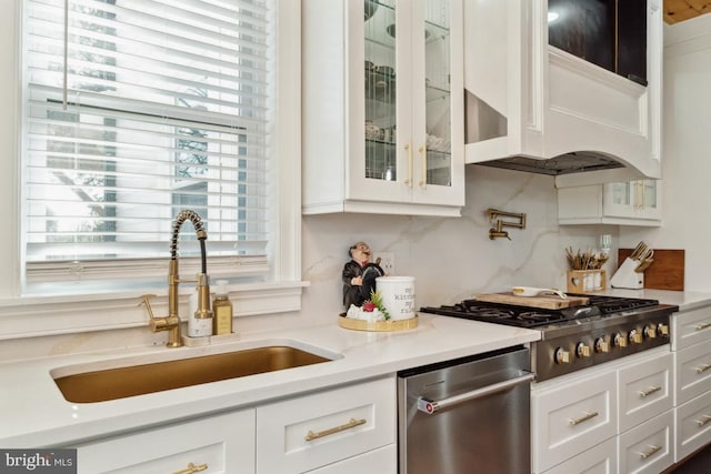 3524 Blenheim Rd, Phoenix, MD 21131 - kitchen with white cabinets, stainless steel appliances, and a sink
