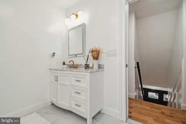 3524 Blenheim Rd, Phoenix, MD 21131 - bathroom with vanity, baseboards, and marble finish floor