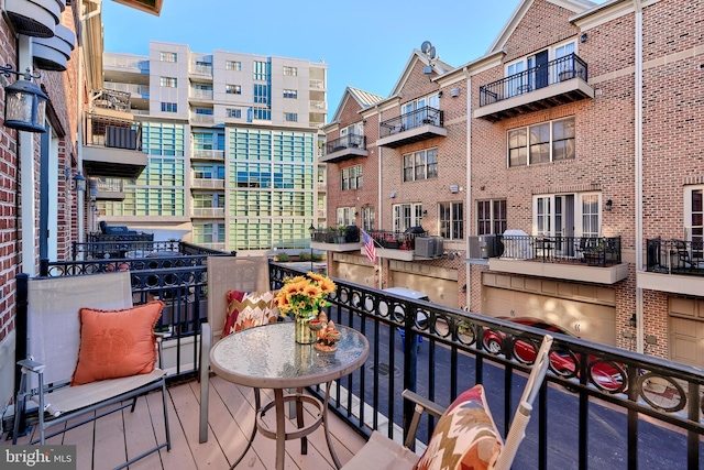 balcony with cooling unit