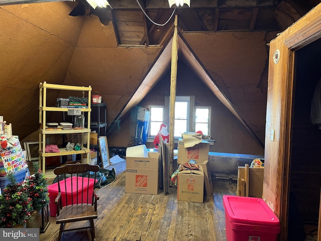 view of unfinished attic