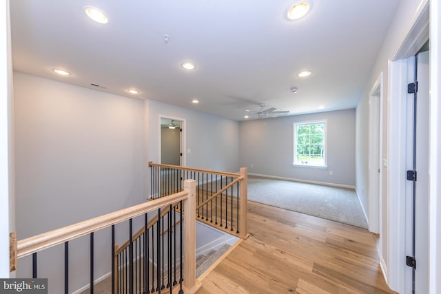 103 Matte Ln, Havre De Grace, MD 21078 - corridor featuring an upstairs landing, recessed lighting, wood finished floors, and baseboards
