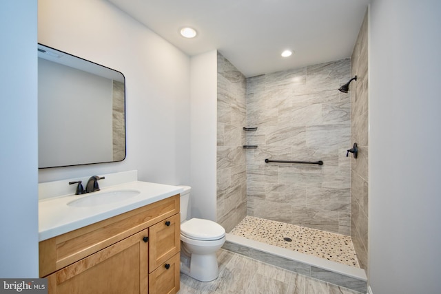 103 Matte Ln, Havre De Grace, MD 21078 - full bathroom featuring vanity, a tile shower, toilet, and recessed lighting
