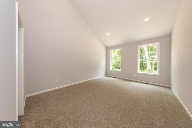 103 Matte Ln, Havre De Grace, MD 21078 - carpeted spare room featuring recessed lighting, baseboards, and lofted ceiling