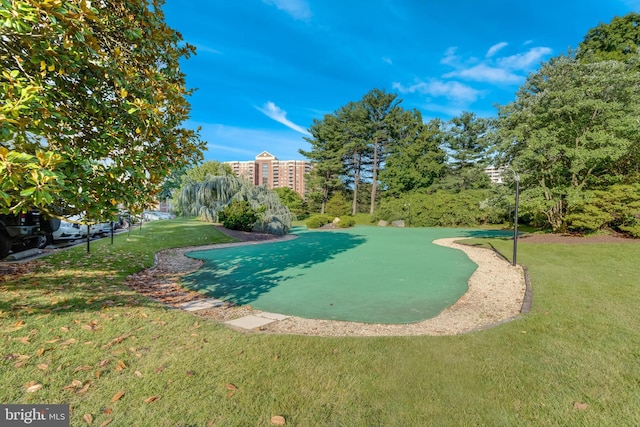 view of home's community featuring a lawn