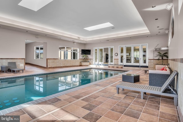 pool with a skylight