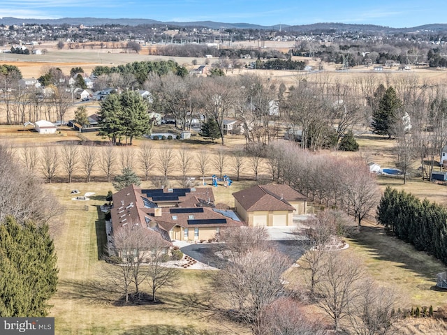 aerial view with a rural view