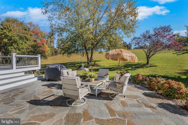 view of patio with grilling area