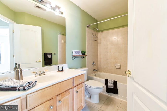 10202 Sherman Heights Pl Unit 48, Columbia, MD 21044 - bathroom featuring vanity, toilet, tile patterned floors, and shower / washtub combination
