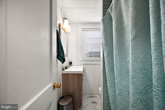 full bath with vanity and toilet