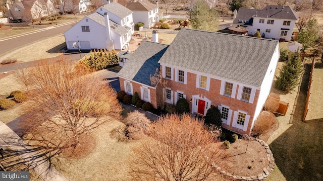 drone / aerial view with a residential view