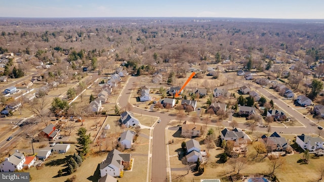 drone / aerial view featuring a residential view