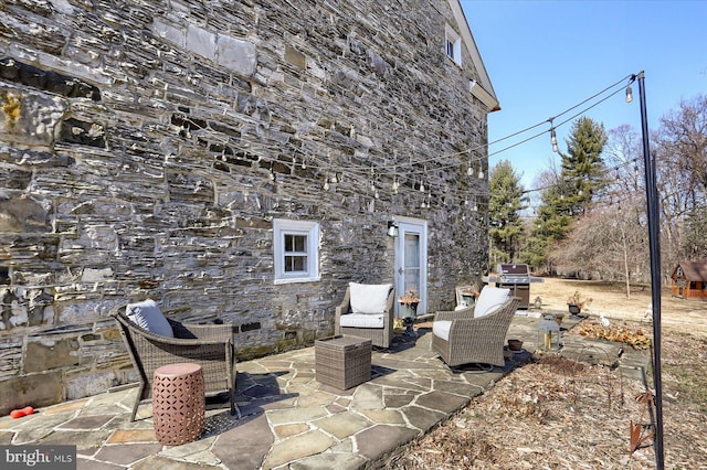 view of patio with area for grilling