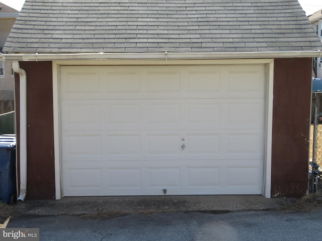 view of garage