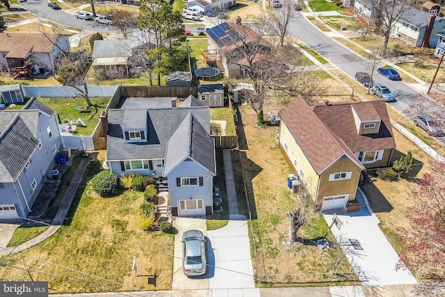 bird's eye view with a residential view