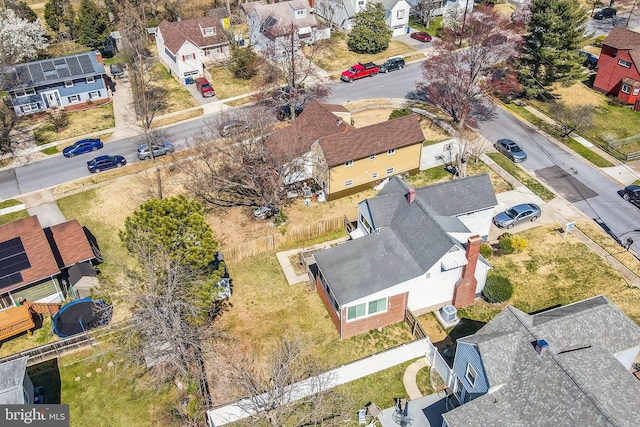 bird's eye view with a residential view