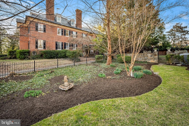 view of yard with fence