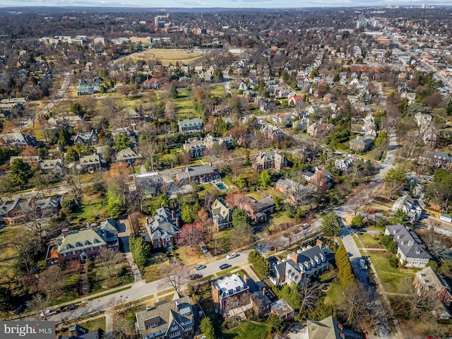 bird's eye view featuring a residential view