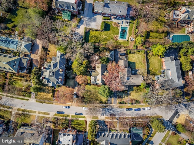 aerial view with a residential view
