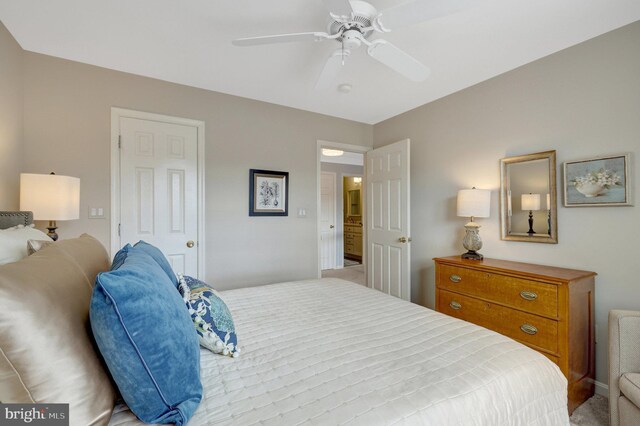 bedroom with a ceiling fan