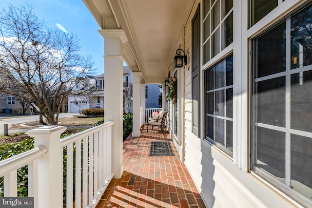 balcony featuring a porch