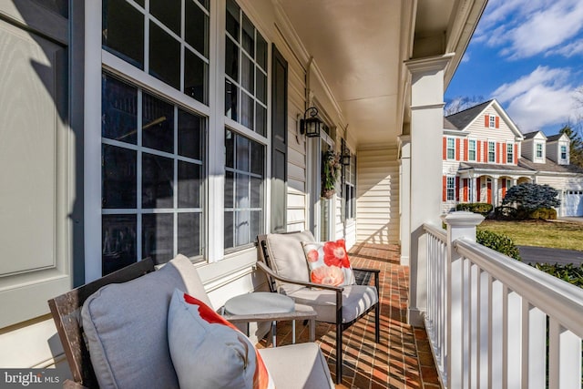 balcony with covered porch