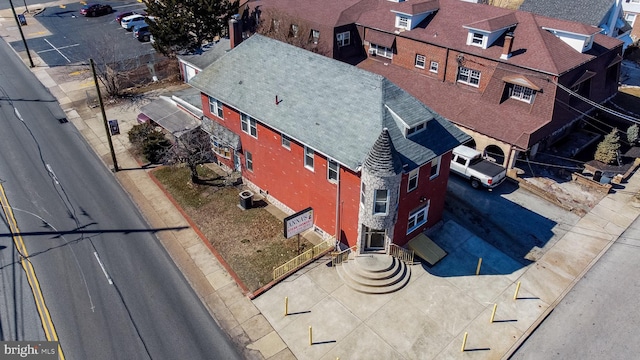 aerial view with a residential view