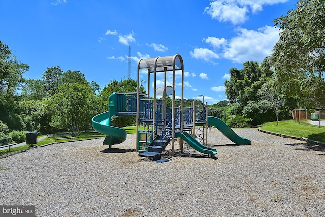 community playground with a yard