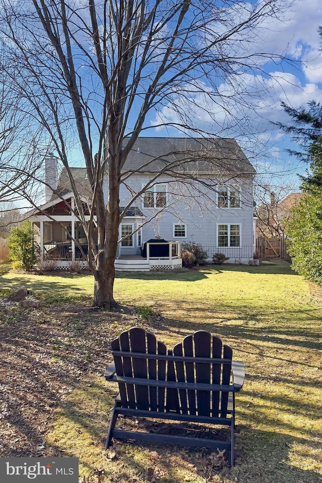 view of yard featuring fence