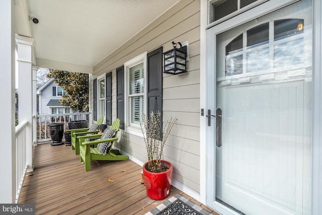 deck with covered porch