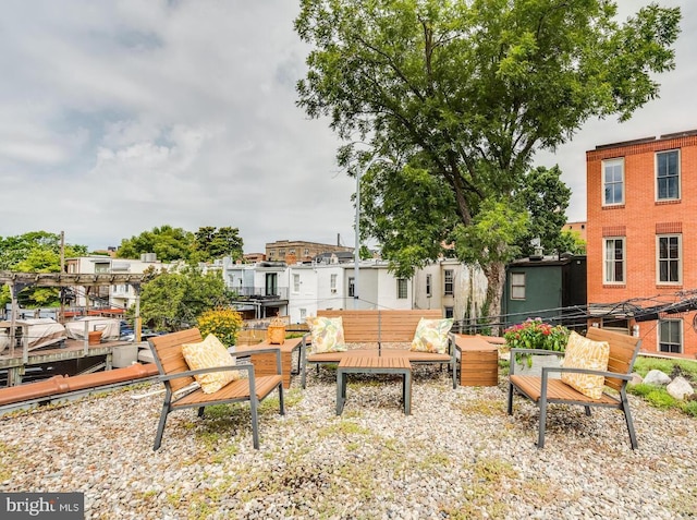 view of patio featuring outdoor lounge area