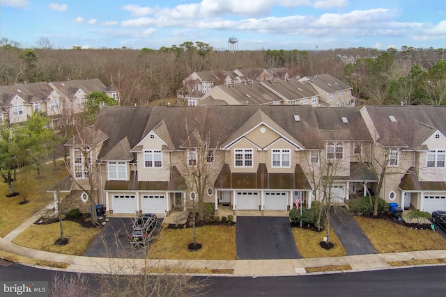 aerial view with a residential view