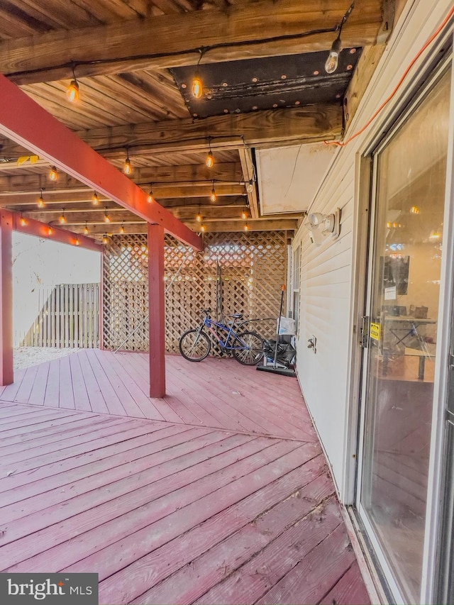 view of wooden deck