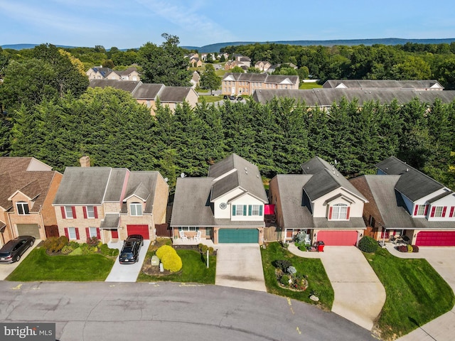 aerial view featuring a residential view