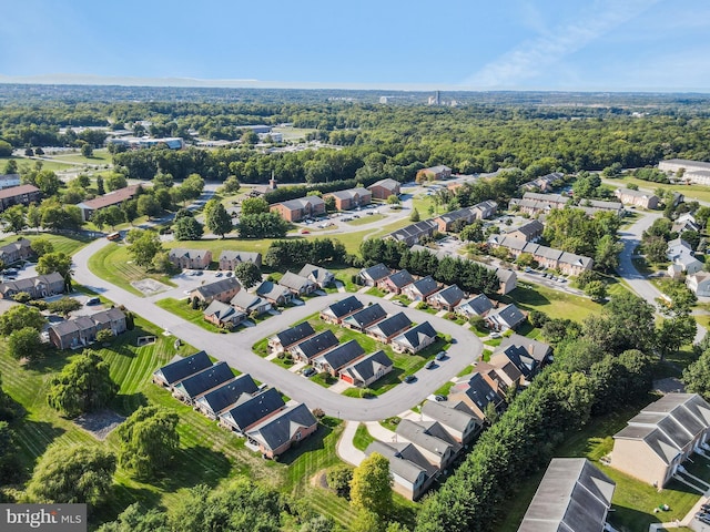 drone / aerial view with a residential view