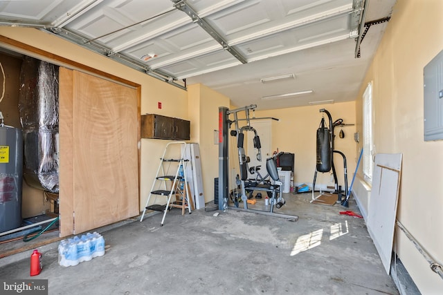 garage with water heater