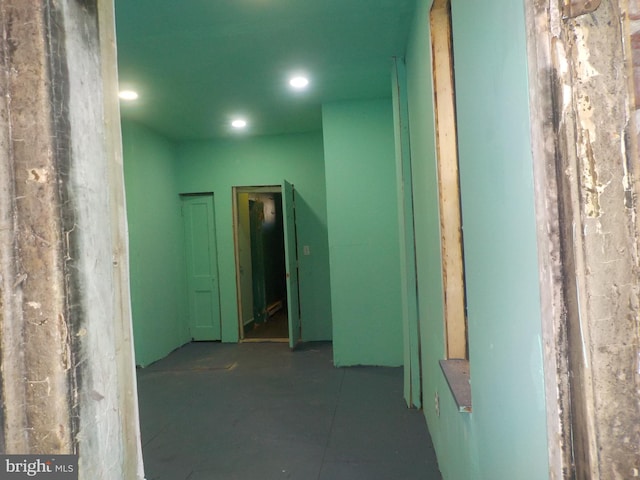 hall featuring recessed lighting