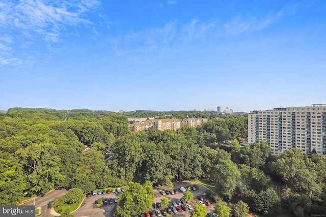 drone / aerial view featuring a city view