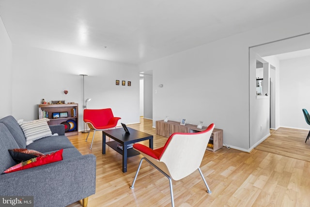 living room with light wood-style flooring