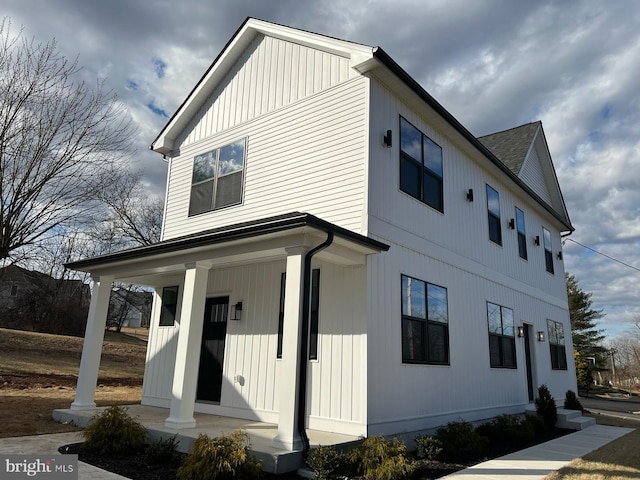 view of front of home featuring a porch and board and batten siding